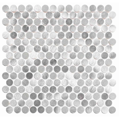 SAMPLE Orb 075 X 075 Metal Penny Round Mosaic Tile